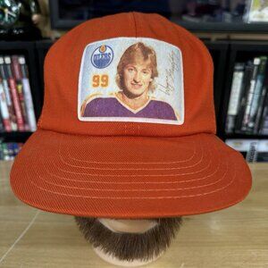 80s Wayne Gretzky Vintage Edmonton Oilers Trucker Hat Rare Hockey NHL Or…